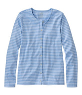 Women's Pima Cotton Tee, Long-Sleeve Crewneck Cardigan Stripe | L.L.Bean