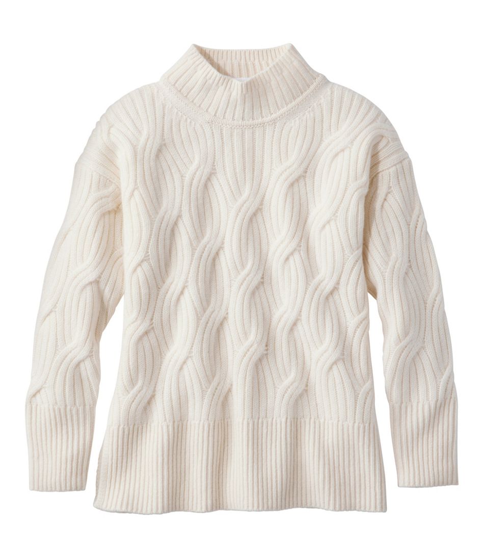 Women's Signature Premium Cashmere Cable Sweaters, Mockneck | L.L.Bean
