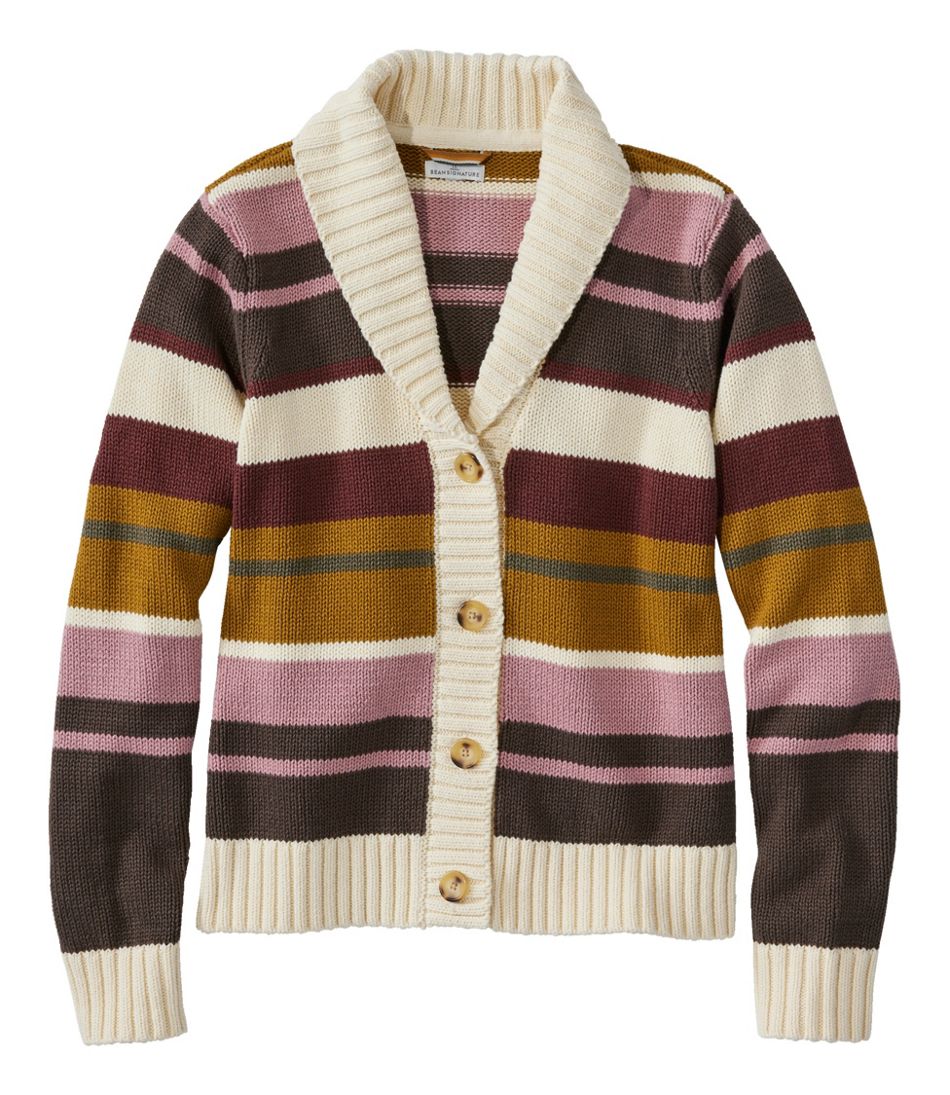 Women's Signature Original Cotton Sweater, Shawl Cardigan Stripe | L.L.Bean