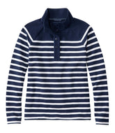 Women's Peaks Island Button Mockneck, Stripe | L.L.Bean