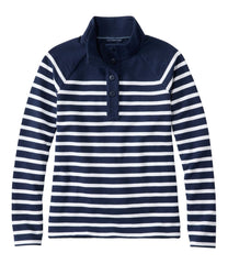 Women's Peaks Island Button Mockneck, Stripe | L.L.Bean