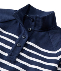 Women's Peaks Island Button Mockneck, Stripe | L.L.Bean