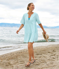 Women's Cloud Gauze Cover-Up Tiered Dress, Print | L.L.Bean