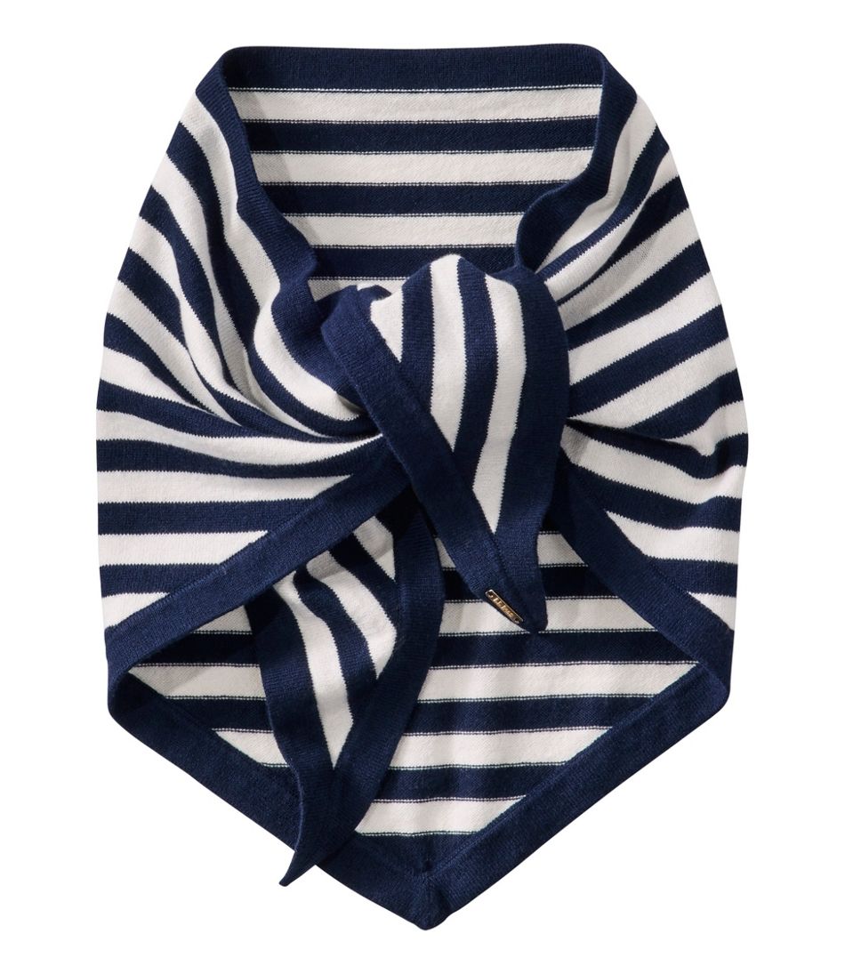 Women's Cotton/Cashmere Knit Triangle Scarf, Striped | L.L.Bean