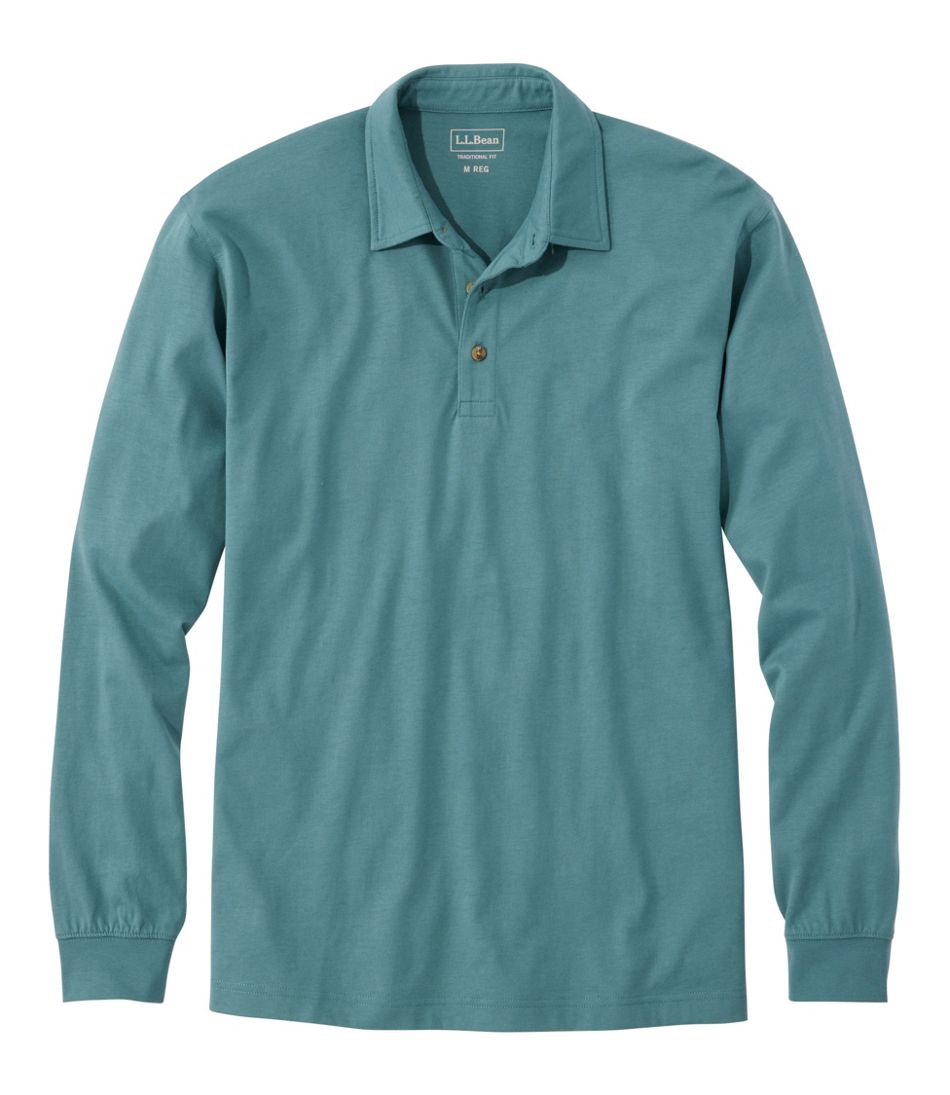 Men's Carefree Unshrinkable Polo, Long-Sleeve, Without Pocket | L.L.Bean