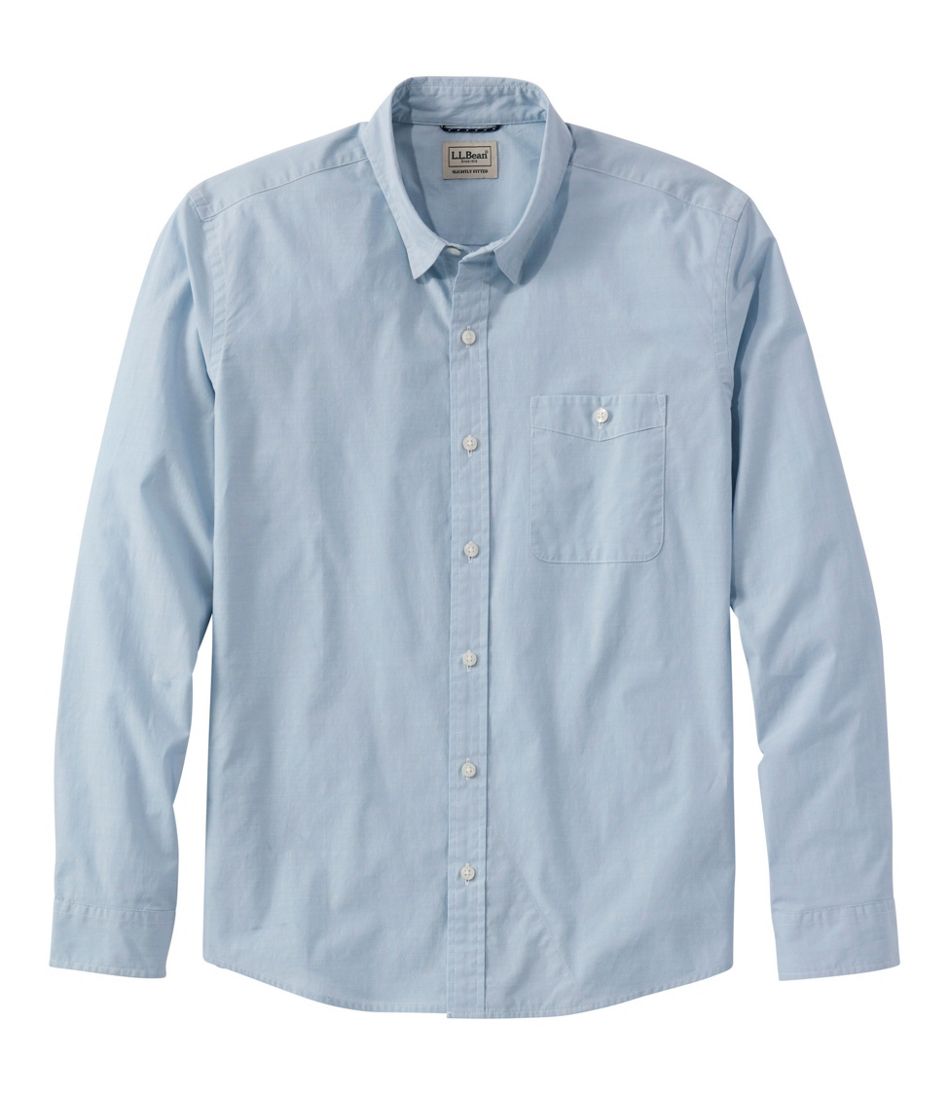 Men's Comfort Stretch Performance® Chambray Shirt, Long-Sleeve, Slightly Fitted Untucked Fit | L.L.Bean