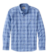 Men's Comfort Stretch Performance® Chambray Shirt, Long-Sleeve, Slightly Fitted Untucked Fit, Plaid | L.L.Bean