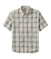 Men's Comfort Stretch Performance® Chambray Shirt, Short-Sleeve, Slightly Fitted Untucked Fit, Plaid | L.L.Bean