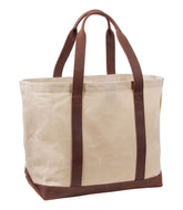 Leather-Trim Waxed Canvas Tote | L.L.Bean