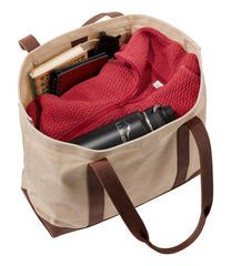 Leather-Trim Waxed Canvas Tote | L.L.Bean