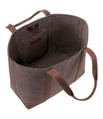 Leather-Trim Wool Tote | L.L.Bean