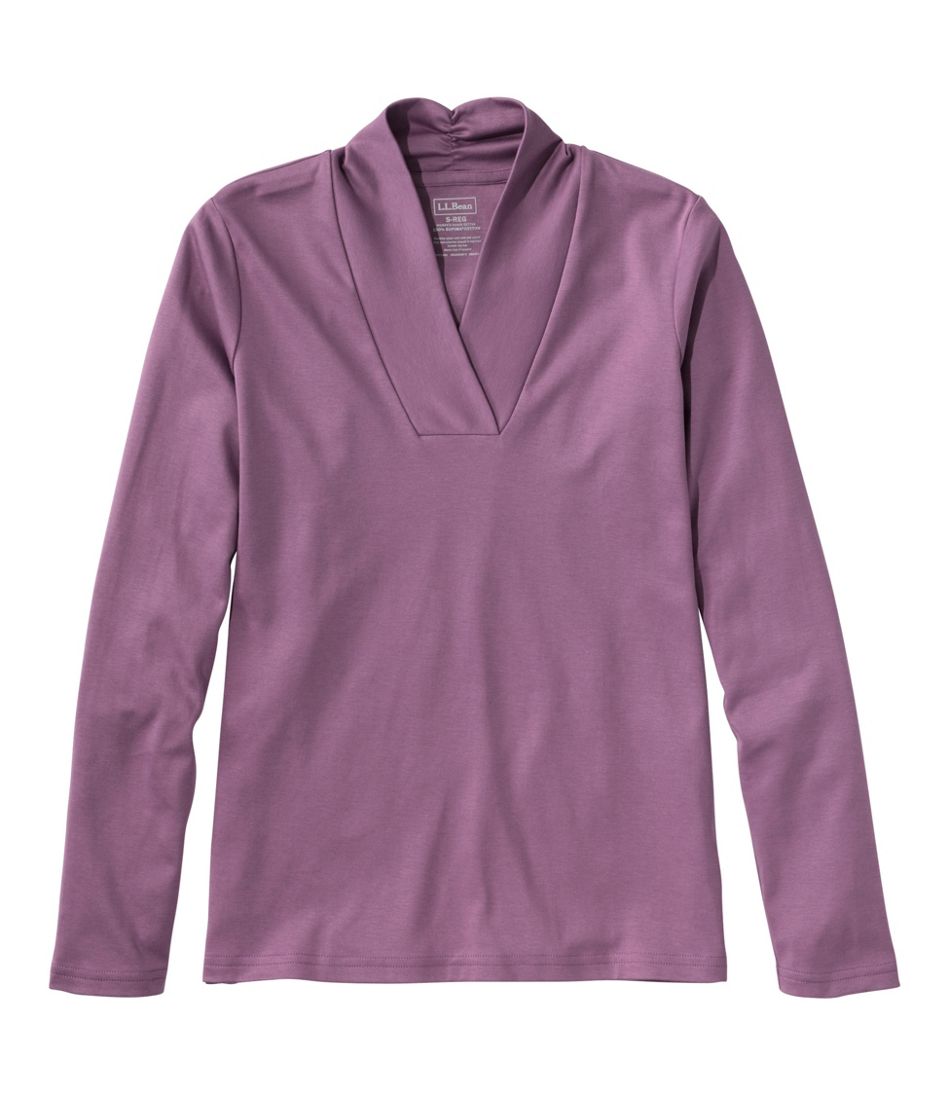 Women's Pima Cotton Tee, Shawl Long-Sleeve | L.L.Bean