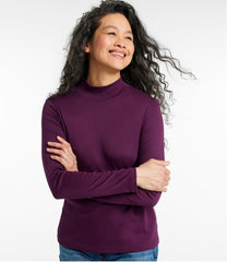 Women's Pima Cotton Tee, Long-Sleeve Mockneck | L.L.Bean