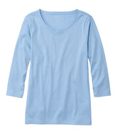 Women's Pima Cotton Shaped Tee, Three-Quarter-Sleeve Jewelneck | L.L.Bean