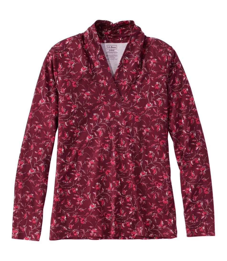 Women's Pima Cotton Tee, Shawl Long-Sleeve Print | L.L.Bean