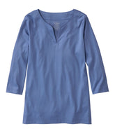 Women's Pima Cotton Tunic, Three-Quarter-Sleeve Splitneck | L.L.Bean