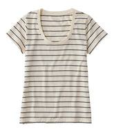 Women's Soft Stretch Supima-Blend Tee, Scoopneck Short-Sleeve Stripe | L.L.Bean