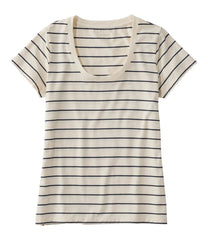 Women's Soft Stretch Supima-Blend Tee, Scoopneck Short-Sleeve Stripe | L.L.Bean