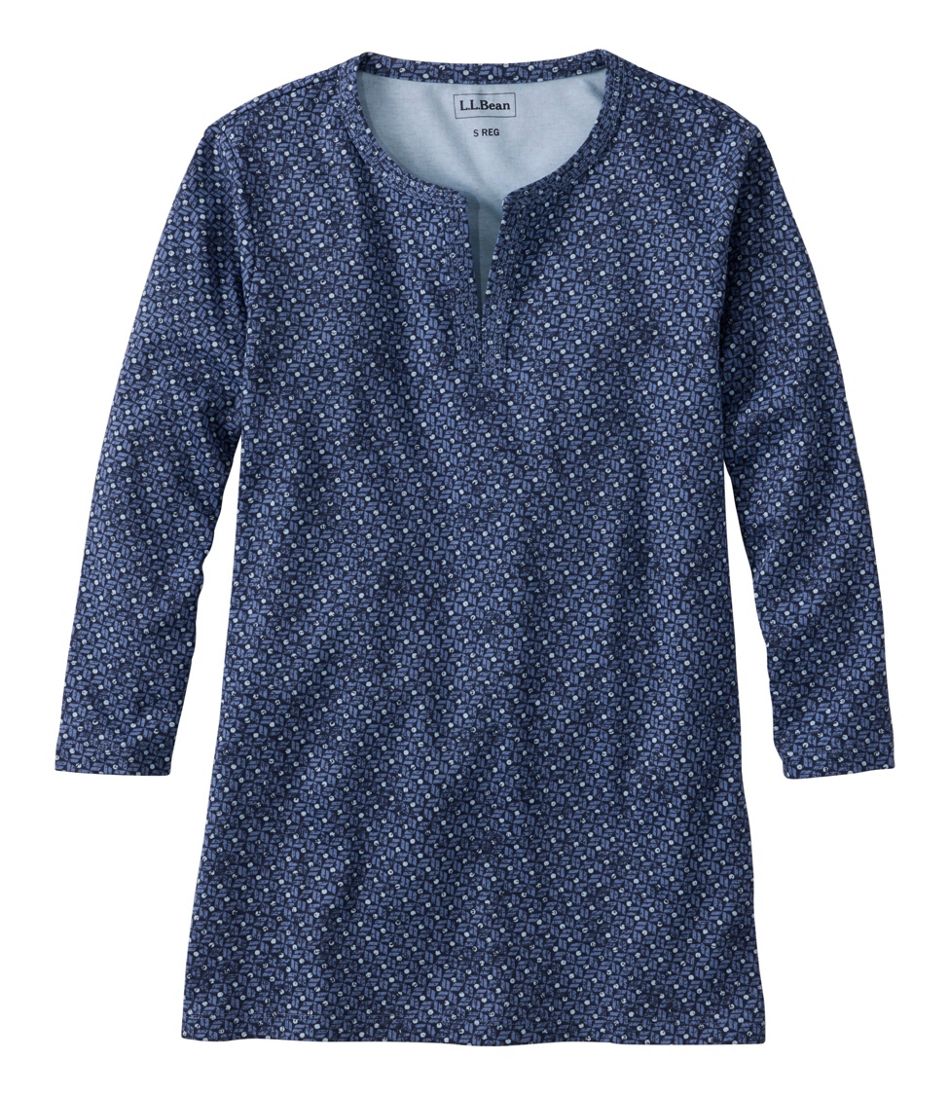Women's Tee, Three-Quarter-Sleeve Splitneck Tunic Print | L.L.Bean