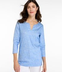 Women's Pima Cotton Tunic, Three-Quarter-Sleeve Splitneck Print | L.L.Bean