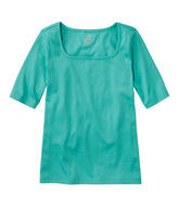 Women's Pima Cotton Tee, Soft Squareneck Elbow-Sleeve | L.L.Bean