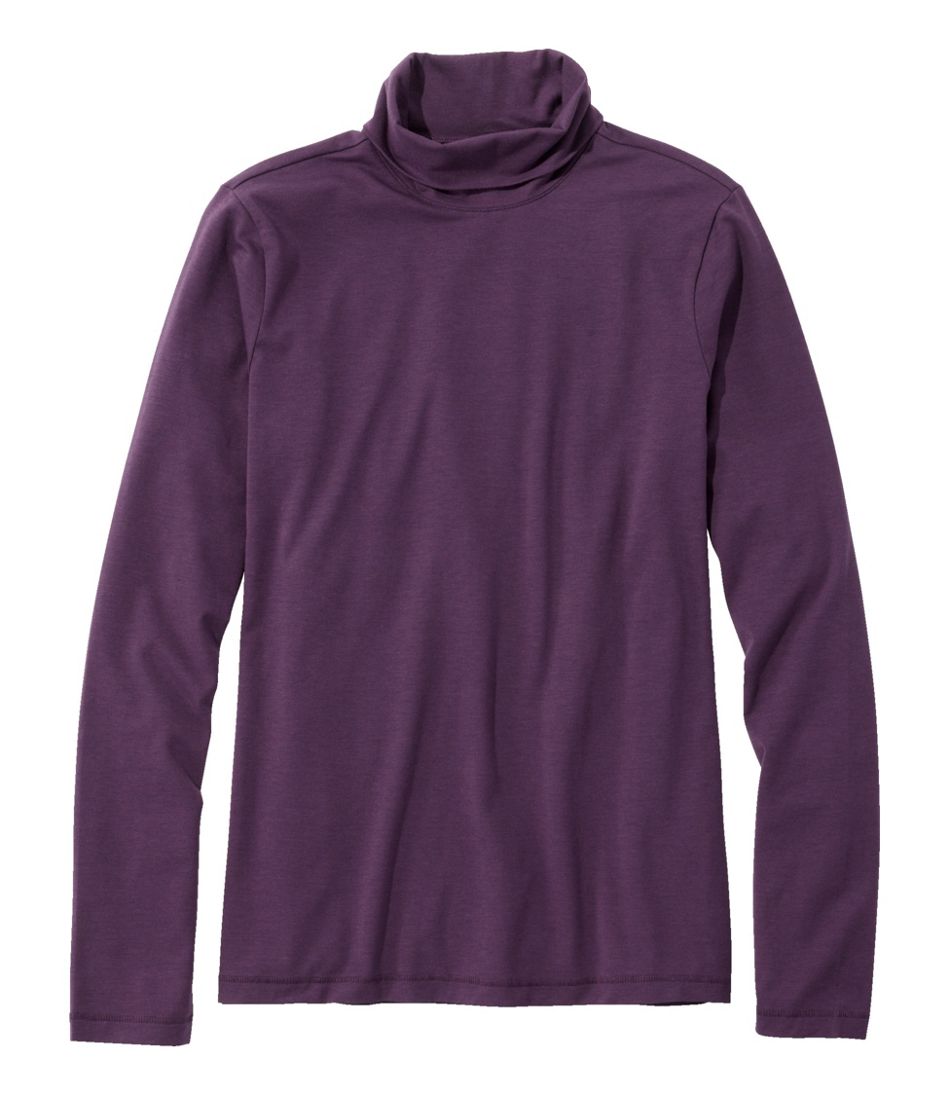 Women's Soft Stretch Supima-Blend Tee, Turtleneck | L.L.Bean
