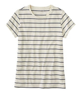 Women's Soft Stretch Supima-Blend Tee, Crewneck Short-Sleeve Striped | L.L.Bean