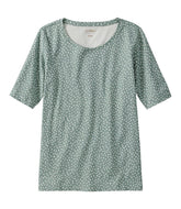 Women's Jewelneck Tee, Elbow-Sleeve Print | L.L.Bean