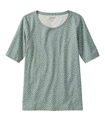 Women's Jewelneck Tee, Elbow-Sleeve Print | L.L.Bean