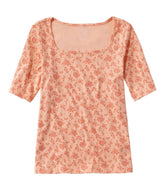 Women's Pima Cotton Tee, Soft Squareneck Elbow-Sleeve | L.L.Bean