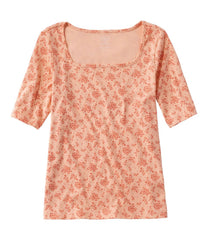 Women's Pima Cotton Tee, Soft Squareneck Elbow-Sleeve | L.L.Bean