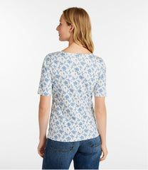 Women's Pima Cotton Tee, Soft Squareneck Elbow-Sleeve | L.L.Bean