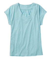 Women's Organic Cotton Tee, V-Neck Cap-Sleeve | L.L.Bean