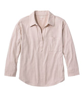 Women's Linen/Cotton Tee, Three-Quarter-Sleeve Splitneck Polo | L.L.Bean
