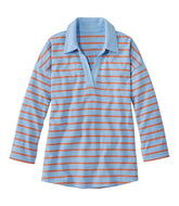 Women's Heritage Mariner Top, Splitneck Polo Three-Quarter-Sleeve Stripe | L.L.Bean