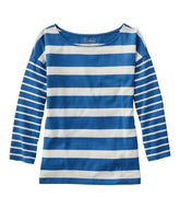 Women's Heritage Mariner Top, Boatneck Three-Quarter-Sleeve Blocked Stripe | L.L.Bean