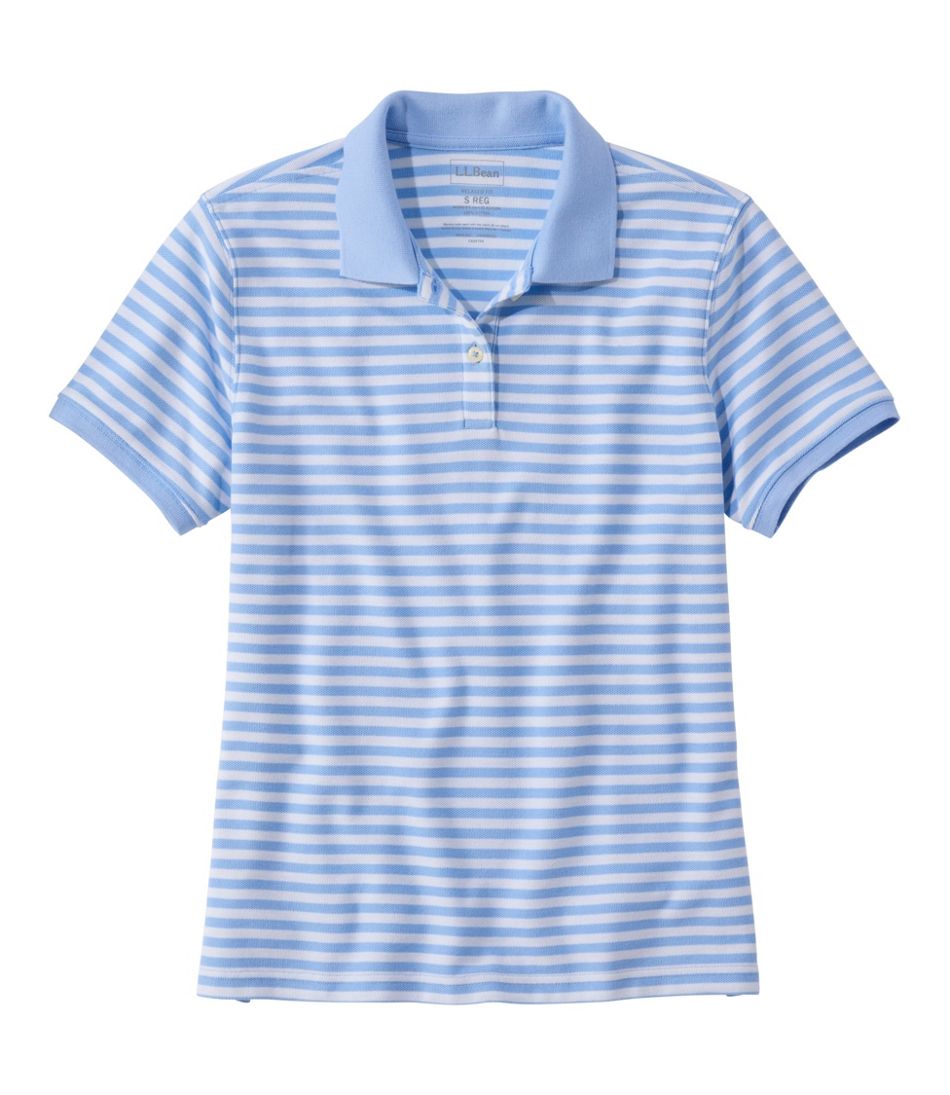 Women's Premium Double L Polo, Short-Sleeve Relaxed Fit Stripe | L.L.Bean