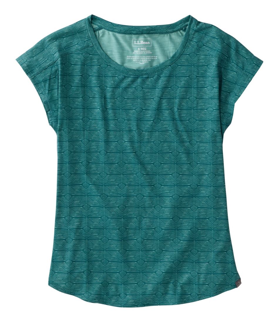 Women's Streamside Tee, Short-Sleeve Ruched Crew Print | L.L.Bean