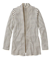 Women's Pima Cotton Open Cardigan, With Pockets Stripe | L.L.Bean