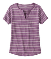 Women's Tee, Short-Sleeve Notch-Neck Stripe | L.L.Bean