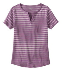 Women's Tee, Short-Sleeve Notch-Neck Stripe | L.L.Bean