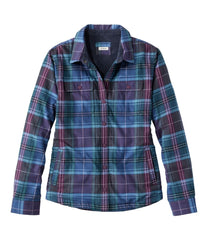 Women's Fleece-Lined Flannel Shirt, Snap-Front Plaid | L.L.Bean