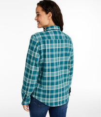 Women's Fleece-Lined Flannel Shirt, Snap-Front Plaid | L.L.Bean