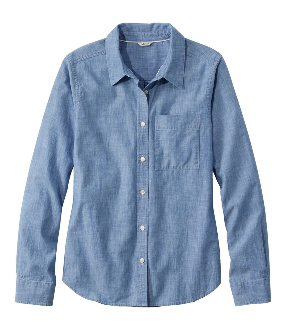 Women's Essential Cotton Shirt, Chambray Long Sleeve | L.L.Bean