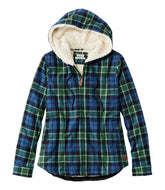 Women's Scotch Plaid Flannel Shirt, Sherpa-Lined Zip Hoodie | L.L.Bean