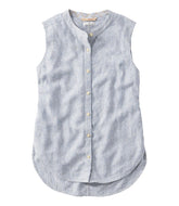 Women's Signature Linen-Blend Button-Front Shirt, Sleeveless | L.L.Bean