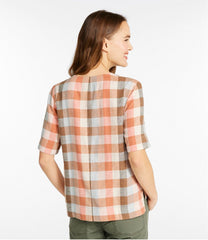 Women's Signature Linen-Blend Splitneck Shirt, Short-Sleeve | L.L.Bean