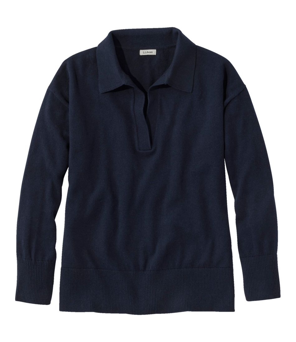 Women's Cotton/Cashmere Sweater, Polo | L.L.Bean