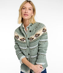Women's Signature Cotton Fisherman Sweater, Short Cardigan Fair Isle | L.L.Bean