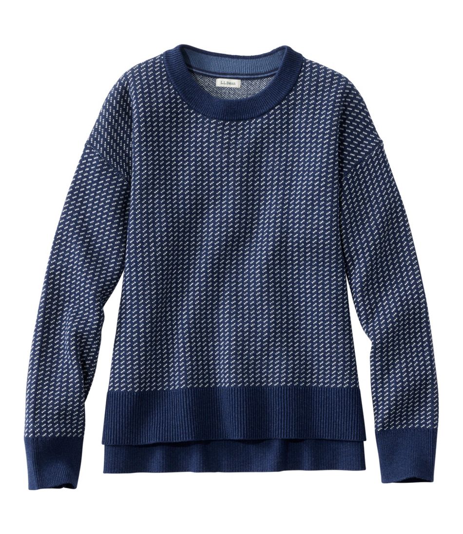Women's Wicked Soft Cotton/Cashmere Crewneck Sweater, Pattern | L.L.Bean